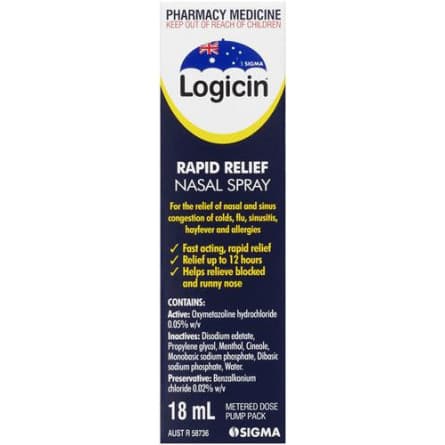 Logicin Nasal Spray 18mL - 9316626101528 are sold at Cincotta Discount Chemist. Buy online or shop in-store.