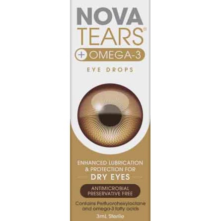 Nova Tears Omega-3 Lubricant Eye Drops 3mL - 9340404001823 are sold at Cincotta Discount Chemist. Buy online or shop in-store.