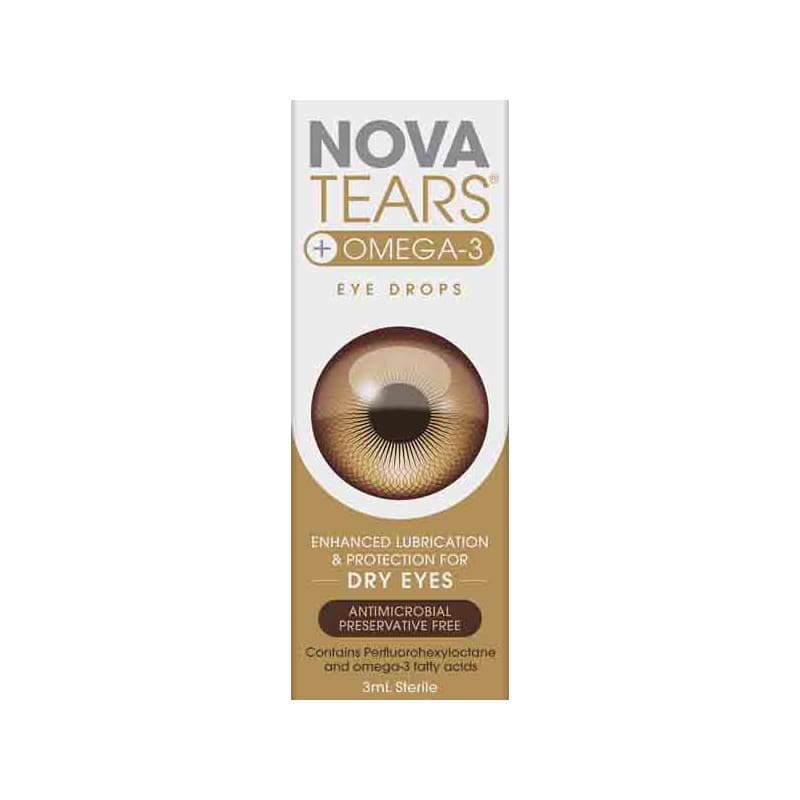 Nova Tears Omega-3 Lubricant Eye Drops 3mL - 9340404001823 are sold at Cincotta Discount Chemist. Buy online or shop in-store.