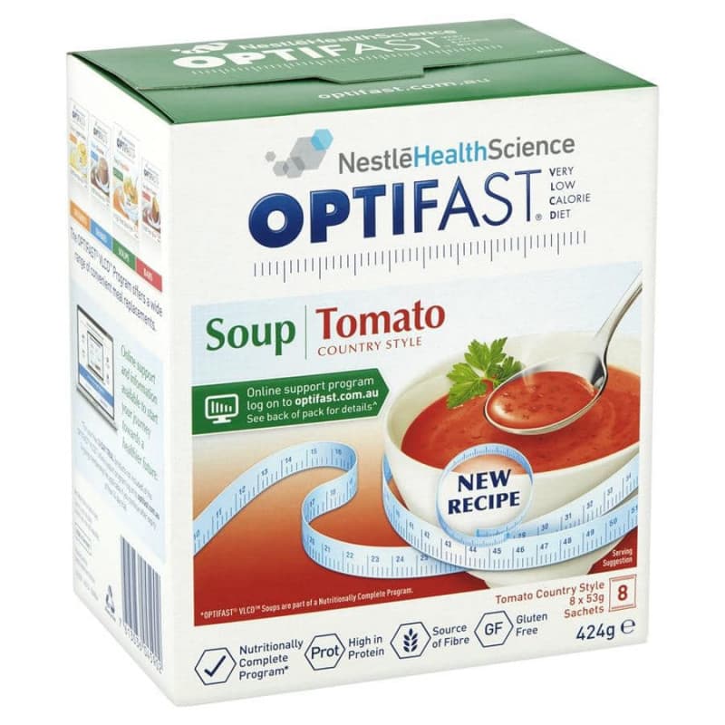 Optifast VLCD Soup Tomato 53g 8 pack - 7613036045902 are sold at Cincotta Discount Chemist. Buy online or shop in-store.