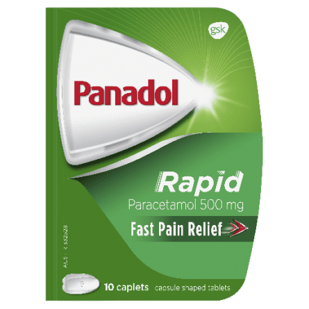 Panadol Rapid Caplet Handy pk 10 - 9300673815811 are sold at Cincotta Discount Chemist. Buy online or shop in-store.