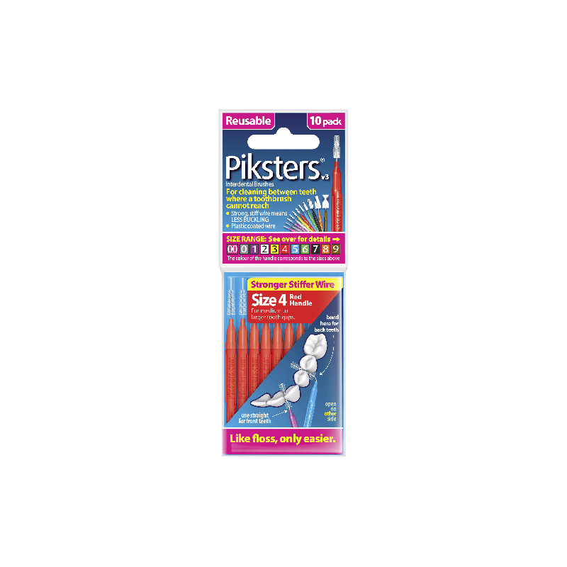 Piksters Size 4 Red 10 pk - 9336628000049 are sold at Cincotta Discount Chemist. Buy online or shop in-store.