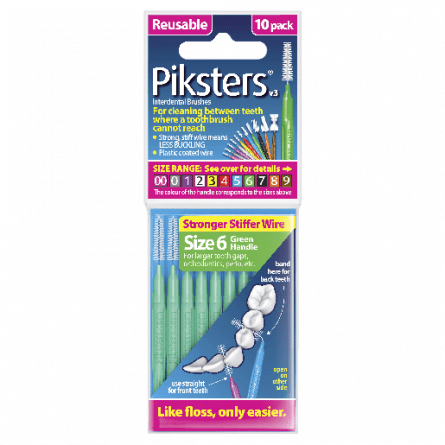 Piksters Size 6 Green 10 pack - 9336628000063 are sold at Cincotta Discount Chemist. Buy online or shop in-store.
