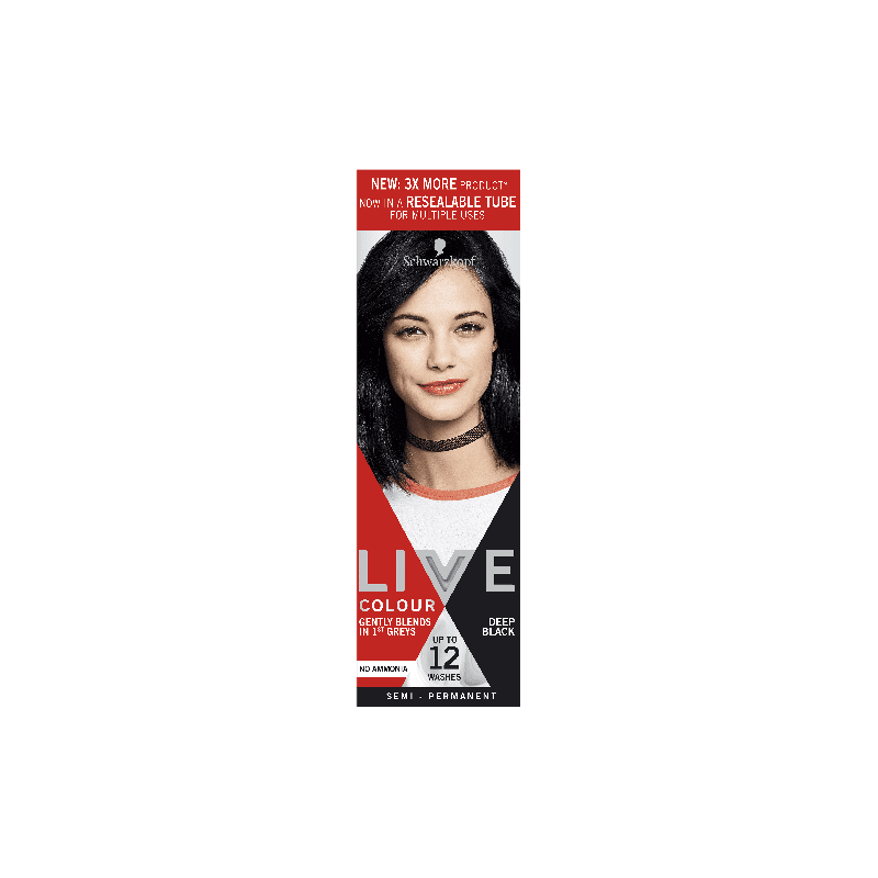 Schwarzkopf Live Colour Deep Black 75mL - 9310714223970 are sold at Cincotta Discount Chemist. Buy online or shop in-store.