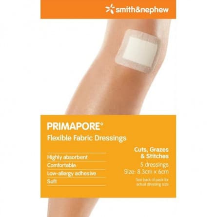 Primapore Dressing 6cm  x 8.3cm  5 pk - 9330169002326 are sold at Cincotta Discount Chemist. Buy online or shop in-store.