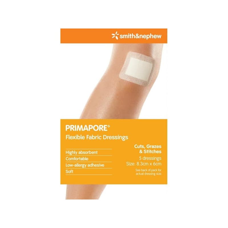 Primapore Dressing 6cm  x 8.3cm  5 pk - 9330169002326 are sold at Cincotta Discount Chemist. Buy online or shop in-store.