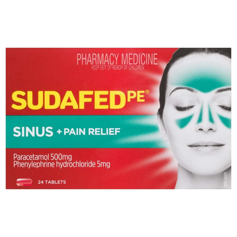 Sudafed Pe Sinus Pain  24 Tablets - 9310059065594 are sold at Cincotta Discount Chemist. Buy online or shop in-store.