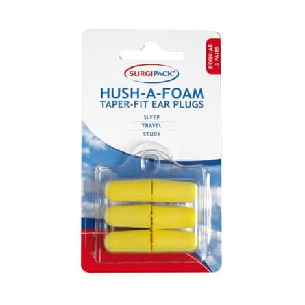 SurgiPack Hush-A-Foam Taper Ear Plug 3 Pairs - 9313776062570 are sold at Cincotta Discount Chemist. Buy online or shop in-store.