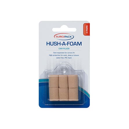 Surgipack Hush-A-Foam Ear Plugs 3Pr 6946 - 9313776062464 are sold at Cincotta Discount Chemist. Buy online or shop in-store.