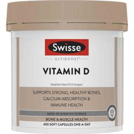 Swisse Ultiboost Vitamin D 400 Capsules - 9311770595476 are sold at Cincotta Discount Chemist. Buy online or shop in-store.