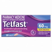 Telfast 60mg 20 Tablets - 9321547904431 are sold at Cincotta Discount Chemist. Buy online or shop in-store.