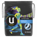 U by Kotex Pads Sport Ultrathin Regular Wings 12 pack