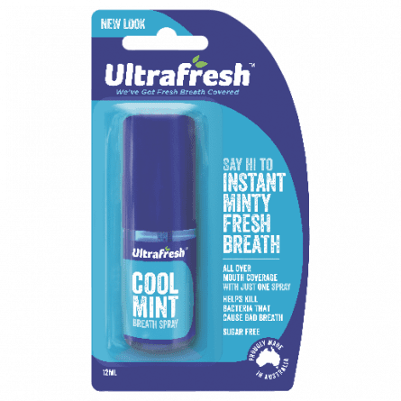 Ultrafresh Breath Spray Cool Mint 12mL - 9310320036001 are sold at Cincotta Discount Chemist. Buy online or shop in-store.
