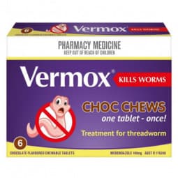 Vermox Choc Chews 6 - 9333583005799 are sold at Cincotta Discount Chemist. Buy online or shop in-store.