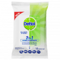 Dettol 2 in1 Hands & Surfaces Antibacterial Wipes 15 pack