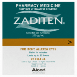 Zaditen Eye Drops 0.025% 20 x 0.4mL - 9319099016696 are sold at Cincotta Discount Chemist. Buy online or shop in-store.