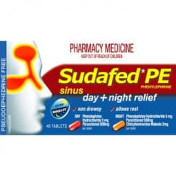 Sudafed Pe Sinus Day and Night 48 Tablets - 9310059064467 are sold at Cincotta Discount Chemist. Buy online or shop in-store.