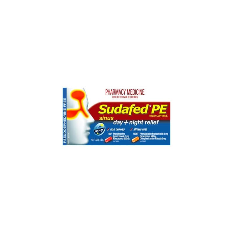 Sudafed Pe Sinus Day and Night 48 Tablets - 9310059064467 are sold at Cincotta Discount Chemist. Buy online or shop in-store.