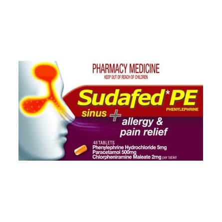 Sudafed Pe Sinus Allergy and Pain 48 Tablets - 2990010059953 are sold at Cincotta Discount Chemist. Buy online or shop in-store.