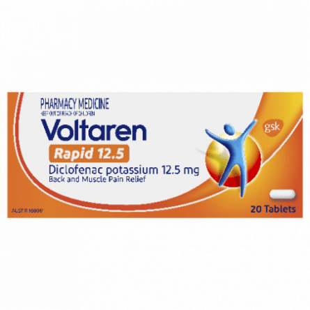 Voltaren Rapid 12.5mg 20 Tablets - 9310130861824 are sold at Cincotta Discount Chemist. Buy online or shop in-store.