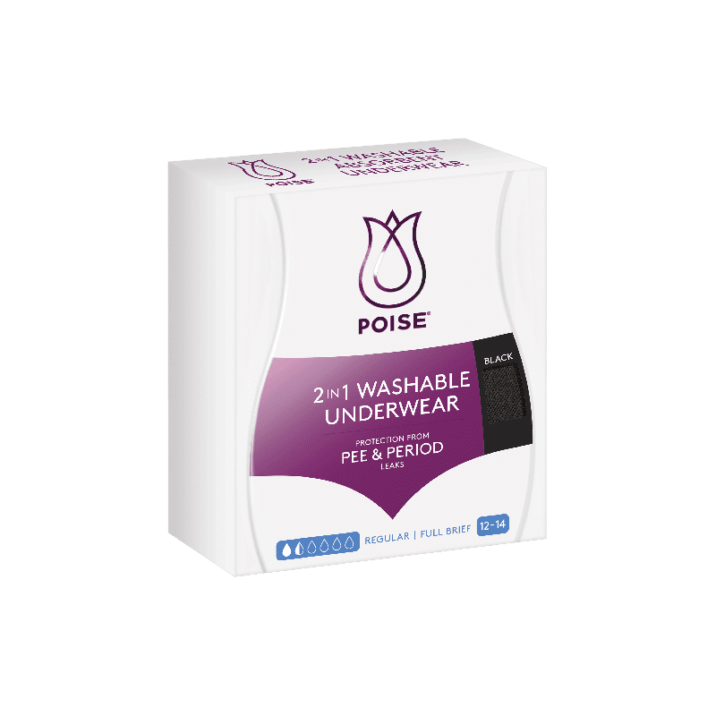 Buy Poise 2-in-1 Period & Incontinence Undies 1.5D Blk 1pk online at  Cincotta Discount Chemist