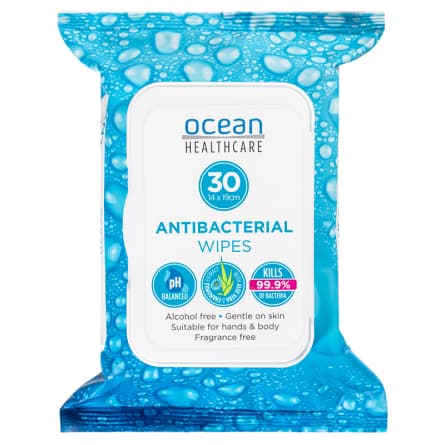 Ocean Health Care Anti Bac Wipes 30 - 9338608004634 are sold at Cincotta Discount Chemist. Buy online or shop in-store.