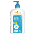 Cancer Council Sport Sunscreen Dry Touch & Sweat Resistant Pump SPF50+ 500mL