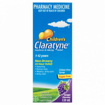 Claratyne Children's Syrup Grape 120mL - 9310160823465 are sold at Cincotta Discount Chemist. Buy online or shop in-store.