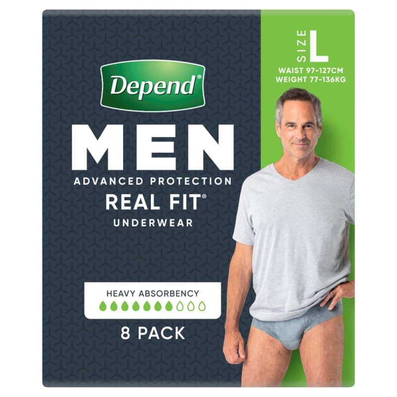 Buy Depend Underwear Realfit Male Large 8 pack online at Cincotta