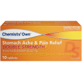 Chemists’ Own Stomach Ache & Pain Relief Double Strength Tablets 20mg 10s
