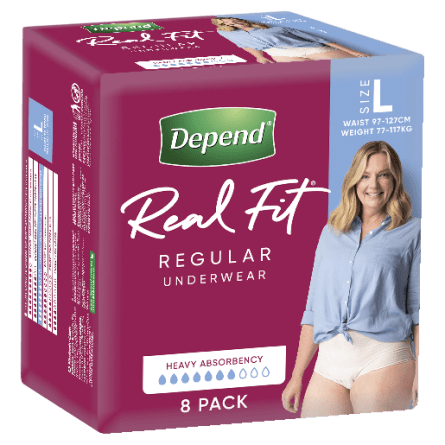 Depend Underwear Realfit Female Large 8 pack - 9310088009521 are sold at Cincotta Discount Chemist. Buy online or shop in-store.
