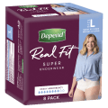 Depend Real Fit For Women Pants 8D Lge 8 pack