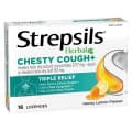 Strepsils Herbal Chesty Cough+ Honey Lemon Lozenges 16