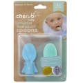 Cherub Baby Universal Food Pouch Spoons Blue & Green 2pk