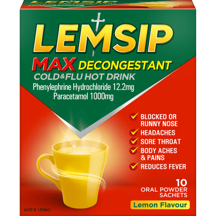 Lemsip Max Decongestant Lemon Sachet 10 - 5000158063938 are sold at Cincotta Discount Chemist. Buy online or shop in-store.