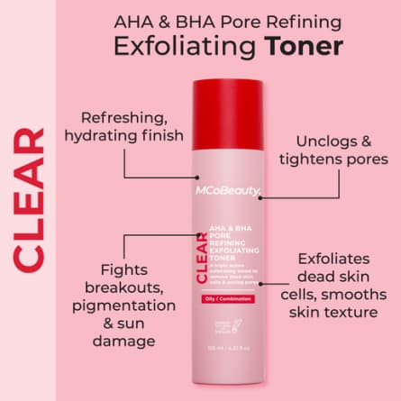 MCo Beauty AHA & BHA Pore Exfoliating Toner 125mL