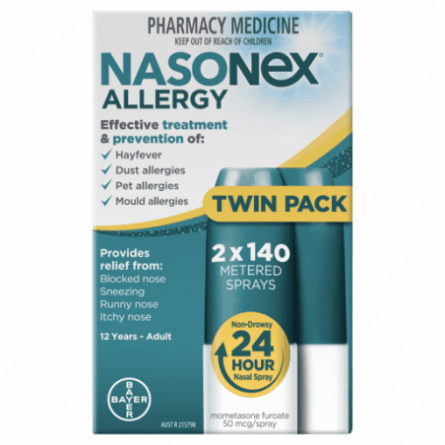 Nasonex Allergy 140 MD Spray Twin pack - 9310160824851 are sold at Cincotta Discount Chemist. Buy online or shop in-store.