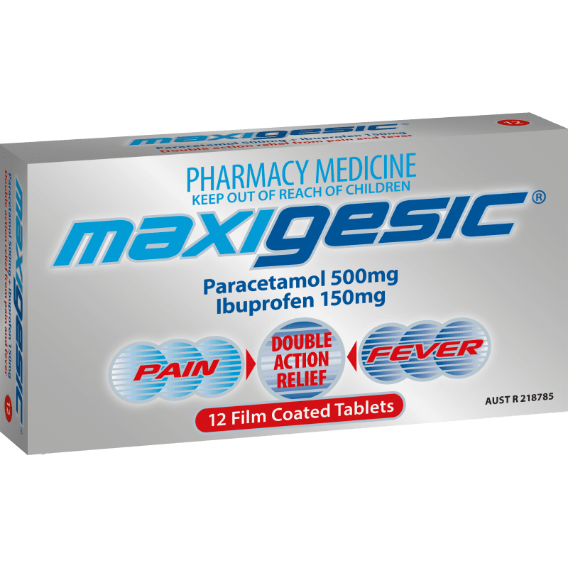 Maxigesic Paracetamol & Ibuprofen 12 Tablets - 9340404001236 are sold at Cincotta Discount Chemist. Buy online or shop in-store.