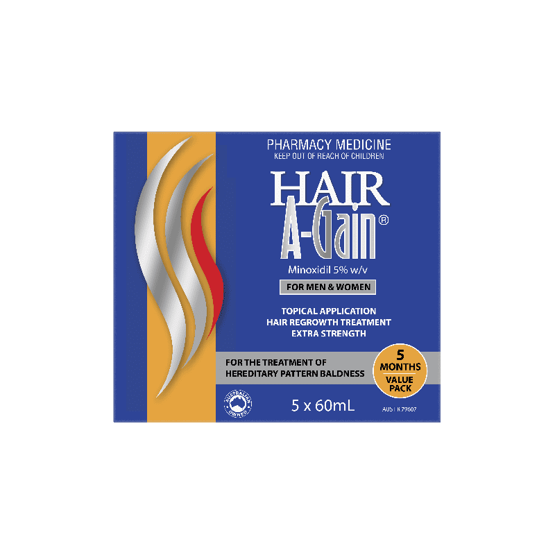 Hair A-Gain Treatment Solution 5% 5 x 60mL - 9330456000035 are sold at Cincotta Discount Chemist. Buy online or shop in-store.
