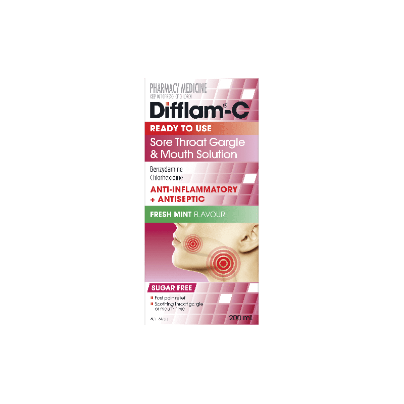 Difflam-C Gargle and Mouth Solution 200mL - 9314057001561 are sold at Cincotta Discount Chemist. Buy online or shop in-store.