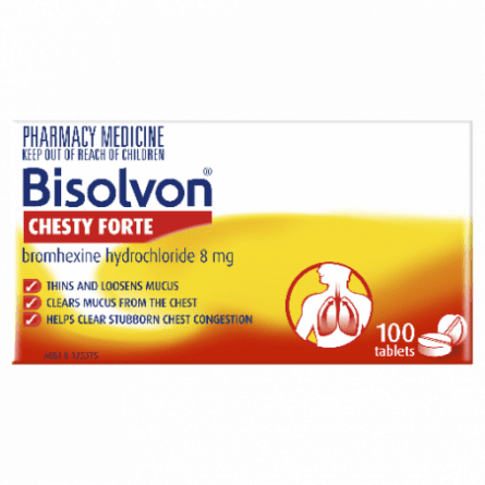 Bisolvon Chesty Forte 8mg Tablets 100 - 9351791000016 are sold at Cincotta Discount Chemist. Buy online or shop in-store.