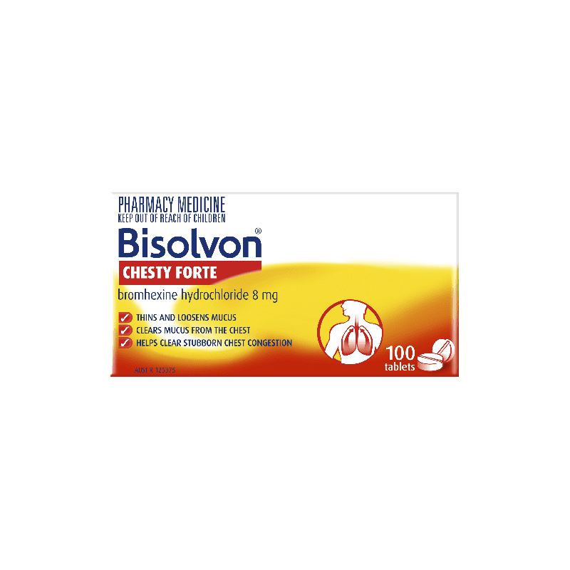 Bisolvon Chesty Forte 8mg Tablets 100 - 9351791000016 are sold at Cincotta Discount Chemist. Buy online or shop in-store.