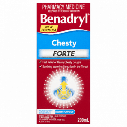 Benadryl Chesty Forte 200mL - 9300607360363 are sold at Cincotta Discount Chemist. Buy online or shop in-store.