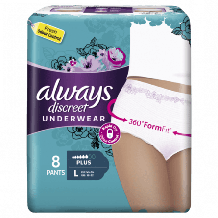 Always Discreet Pants Level 6 Large 8 Pack - 4902430907880 are sold at Cincotta Discount Chemist. Buy online or shop in-store.