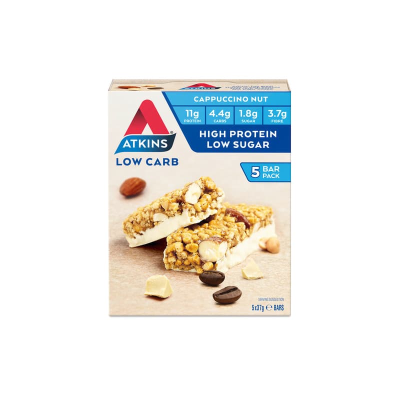 Atkins Day Break Cappuccino Nut 5 pack - 5060074626341 are sold at Cincotta Discount Chemist. Buy online or shop in-store.
