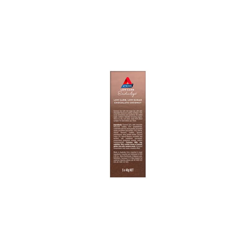 Atkins Endulge Chocolate Coconut 5 pack - 637480010580 are sold at Cincotta Discount Chemist. Buy online or shop in-store.