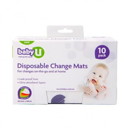 BabyU Disposable Change Mat 10 pack - 9338608002722 are sold at Cincotta Discount Chemist. Buy online or shop in-store.