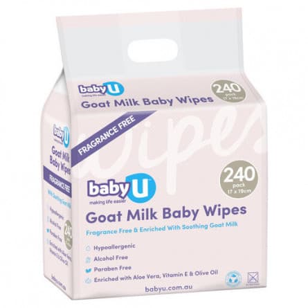 BabyU Goat Milk Wipes 240 pack - 9338608004993 are sold at Cincotta Discount Chemist. Buy online or shop in-store.