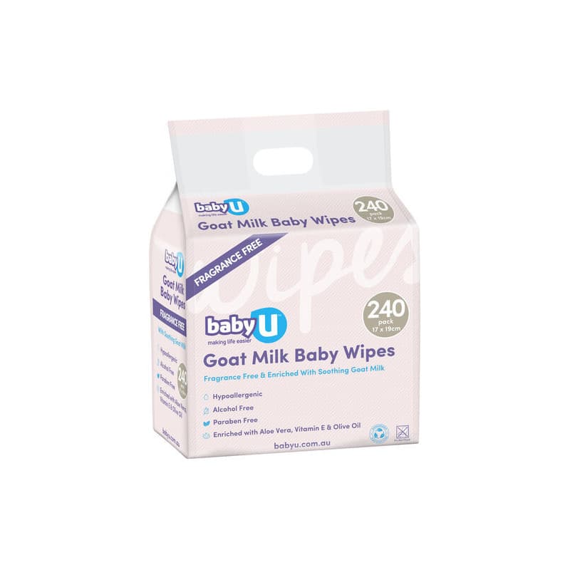 BabyU Goat Milk Wipes 240 pack - 9338608004993 are sold at Cincotta Discount Chemist. Buy online or shop in-store.