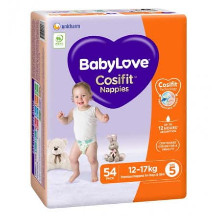 Buy BabyLove Nappies Jumbo 54 Size 5 online at Cincotta